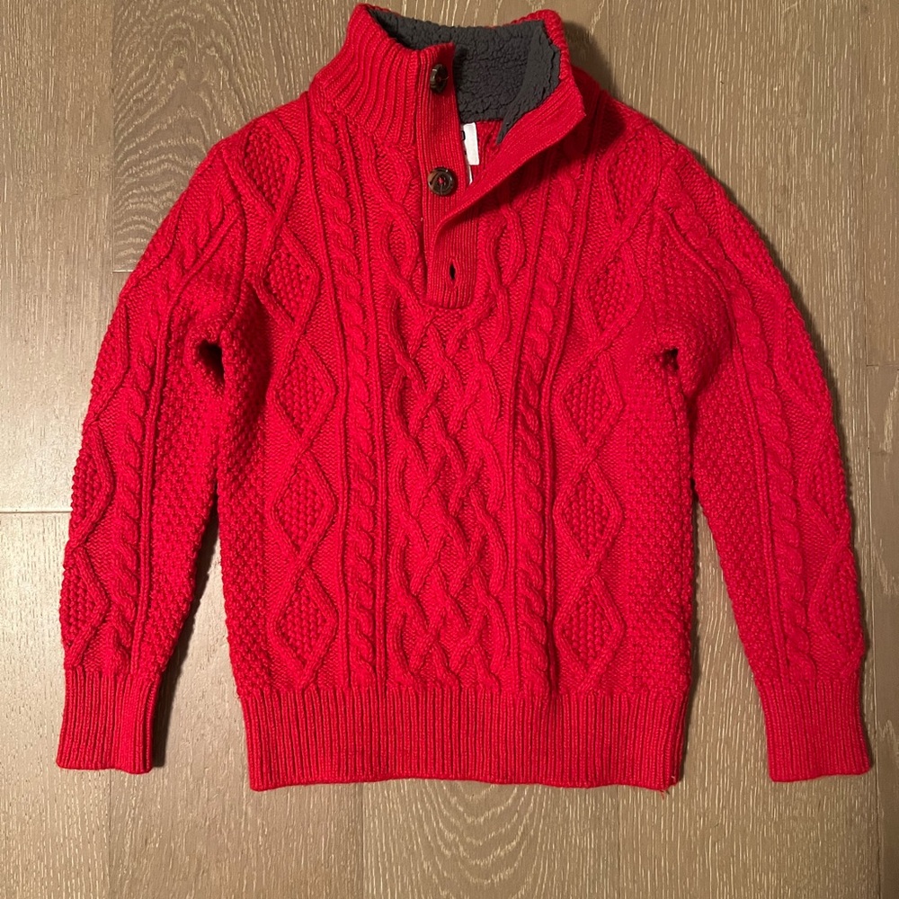 Gap Kids Boys Red Cable Knit Sweater | Size Small | Holiday/Christmas Sweater